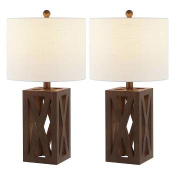 21.5" Stewart Farmhouse Wood Table Lamps (Includes LED Light Bulb) - JONATHAN Y