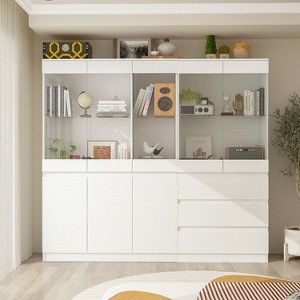 Famapy Modular Kitchen Pantry Cabinet with Light & Glass Doors - 1 of 4
