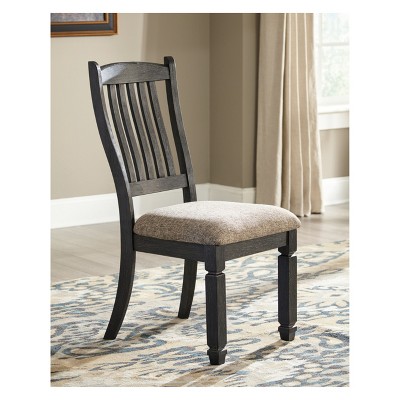 Tyler Creek Black Upholstered Wood Side Chair with Slat Back