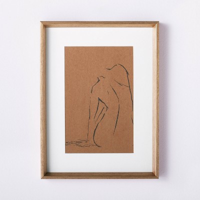 12 X 16 Woman Figural Sketch Framed Wall Art Tan - Threshold™ Designed  With Studio Mcgee : Target