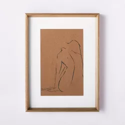 12" x 16" Woman Figural Sketch Framed Wall Art Tan - Threshold™ designed with Studio McGee