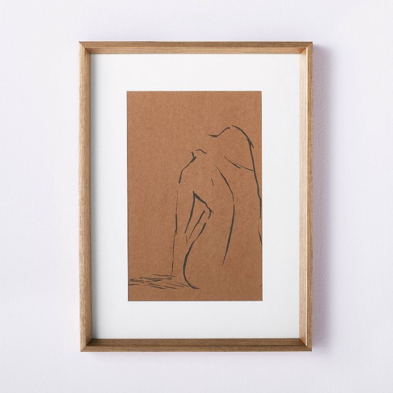 12&#34; x 16&#34; Woman Figural Sketch Framed Wall Art Tan - Threshold&#8482; designed with Studio McGee, 1 of 11