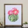 Raz Imports 24" Green and Pink Cactus Decorative Wooden Framed Print Wall Art - 3 of 3