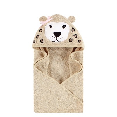 Image of Hudson Baby Unisex Baby Cotton Animal Face Hooded Towel, Leopard, One Size
