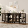 Modern Glass Arch Sideboard Buffet, 39.4" Storage Cabinet w/Adjustable Shelves & Gold Handles - For Entryway, Bathroom - 2 of 4
