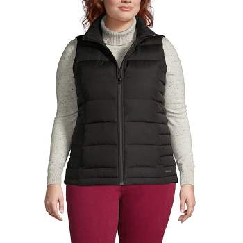 Women's Long Puffer Vest With Hood - S.e.b. By Sebby Black X-large