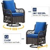 3 Pieces Outdoor Wicker Swivel Chair Set, Swivel Rocking Chairs Set of 2 with Rattan Side Table, 360-Degree Swivel Rocking Chair for Patio Porch Pool - 3 of 4