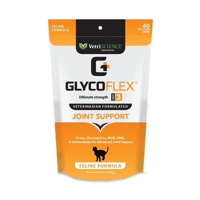 Vetriscience Laboratories GlycoFlex Ultimate Strength Joint Support Bite-Sized Cat Supplement, Stage III, Chews - 60 ct
