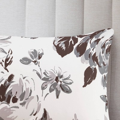 Intelligent Design Twin/Twin XL 4pc Hannah Floral Print Comforter Set - Black/White: Vintage Reversible Bedding with Decorative Pillows — фото 6