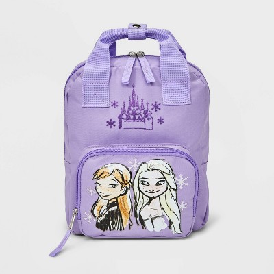 Disney Frozen Elsa 14" Medium School Backpack Lunch Bag Black Pink 2pc Set 