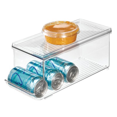 Clear Recycled Plastic Soda Can Organizer with Lid