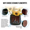 KWPZQEB Plant Pots Set of 4, Ceramic Planters with Drainage Holes, Nursery Planting Pot for Indoor Out Door Plants - 4 of 4