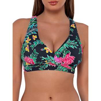 Sunsets Women's Printed Kauai Underwire Bralette Bikini Top - 54P 34DD Lush  Luau