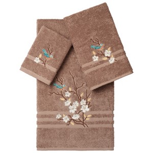 Linum Home Textiles 100% Turkish Cotton SPRING TIME Embellished Towel Set - 1 of 4
