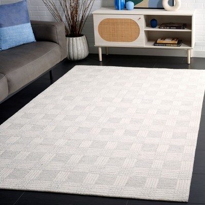 Ivory Wool Handmade Tufted 4' x 6' Rectangular Area Rug