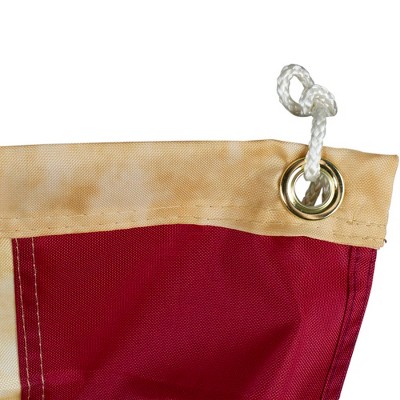 Vintage Patriotic Tea-Stained Pleated Bunting Flag with Stars