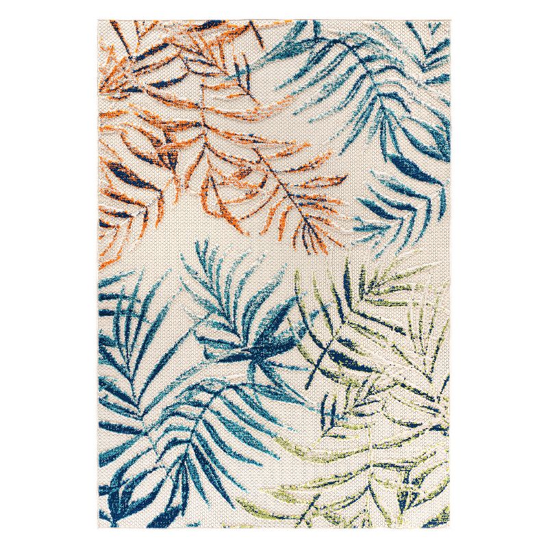 World Rug Gallery Bahama Palm Frond Floral Indoor/Outdoor Area Rug, 1 of 11