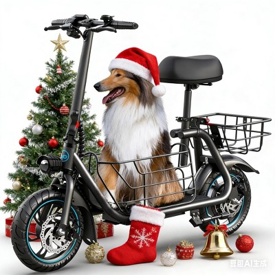 Mastgoal 550W Electric Scooter with Seat for Adults, 12 inch Electric Scooter for Dogs with Front & Back Basket- up to 20 Miles 18.6MPH-Black