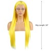 Unique Bargains Women's Long Straight Lace Front Wigs with Adjustable Wig Cap 24" 1 Pc - 2 of 4