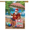 Beach Time Santa Christmas House Flag Nautical Tropical 28" x 40" Briarwood Lane - 2 of 4