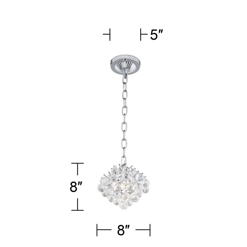 Vienna Full Spectrum Essa Chrome Swag Pendant Chandelier Modern Crystal 2-Light Fixture for Dining Room House Foyer Kitchen Island Entryway Bedroom, 3 of 4