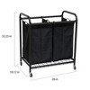 Angel Sar 2-Bag Rolling Laundry Sorter, Bronze Laundry Cart with Removable Bags and Wheels - 4 of 4