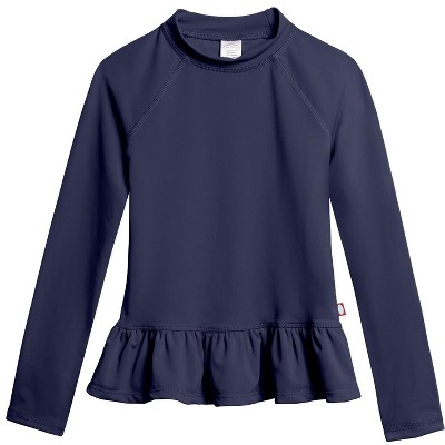 City Threads USA-Made Swim Peplum UPF 50+ Long Sleeve Girls Rashguard Tee