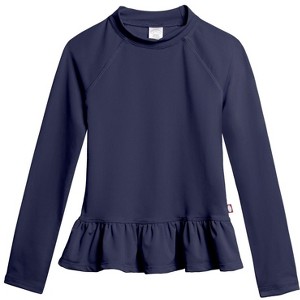 City Threads USA-Made Swim Peplum UPF 50+ Long Sleeve Girls Rashguard Tee - 1 of 4