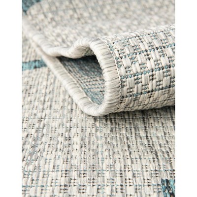 Gray Trellis Rectangular Outdoor Synthetic Area Rug