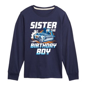 Boys' - Hot Wheels - Sister Of Birthday Boy Long Sleeve Graphic T-Shirt - 1 of 3