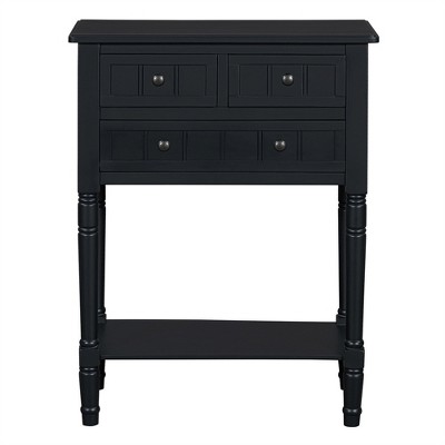 OUTSUPPLY Slim Console Table with 3 Drawers & Shelf, Narrow Sofa Table for Living Room, Hallway