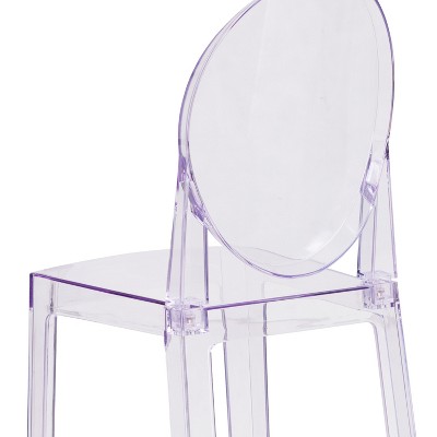 Cassidy Clear Polycarbonate Oval Back Barstool