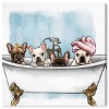 12" x 12" Frenchies In The Tub Canvas Wall Art by Oliver Gal: Modern Home Decor - 2 of 4