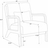 JUJABU Modern Accent Chair with Ribbed Corduroy Upholstery & Lumbar Pillow – Natural Wood Frame - 2 of 4