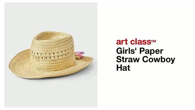 Girls' Paper Straw Cowboy Hat - art class™, 2 of 7, play video