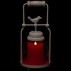 Northlight Avian Bird Antique-Style Glass Candle Lantern - 11.75" - Red and White - 3 of 4