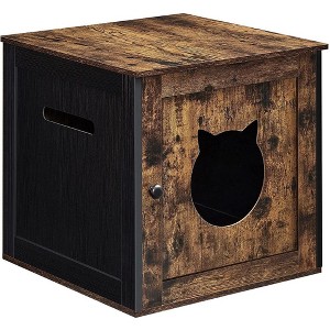 FEANDREA Cat Litter Box Furniture, Hidden Litter Box Enclosure Cabinet with Single Door, Indoor Cat House - 1 of 4
