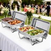 4-Pack Commercial Grade Chafing Dishes - Dual Well Stainless Steel Buffet Warmers for Catering, Weddings, Events & Home Use, Complete Serving Set - 2 of 4