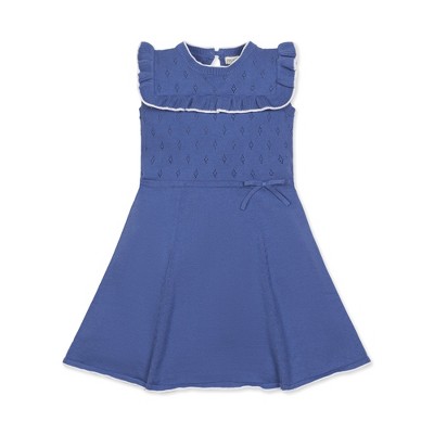 Image of Hope & Henry Girls' Sleeveless Ruffle Yoke Sweater Dress, Infant, 12-18 Months