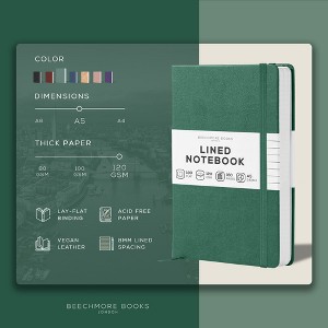 Lined Journal Notebook, A5 8.3 x 5.8 inch 160 Lined Pages, Hardcover Leather Writing Journals for Women, Men, 120 GSM Thick Paper, Gifts Box Included - 1 of 4