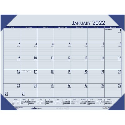 House of Doolittle 2022 17" x 22" Desk Pad Calendar EcoTones Blue 12440-22
