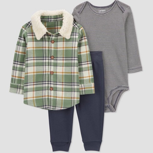 Carter's Just One You® Baby Boys' Plaid Coordinate Set - Green - image 1 of 3