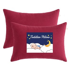 2 Pack Microfiber Toddler Pillows, Soft Down Alternative Travel Pillows - NTBAY - 1 of 4