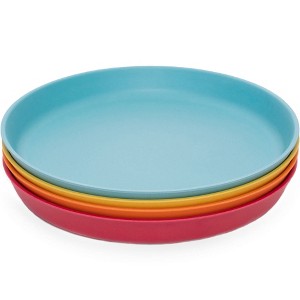 WeeSprout Bamboo Plates, Kid-Sized Bamboo Kids Plates, Dishwasher Safe Bamboo Plate for Kids, 4 pack - 1 of 4