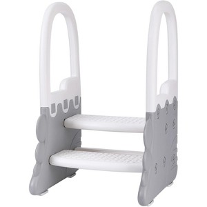 2-Step Safety Stool for Toddlers w/Handrail - Non-Slip Potty Training & Bathroom Sink Step Stool for Kitchen Counter - 1 of 4