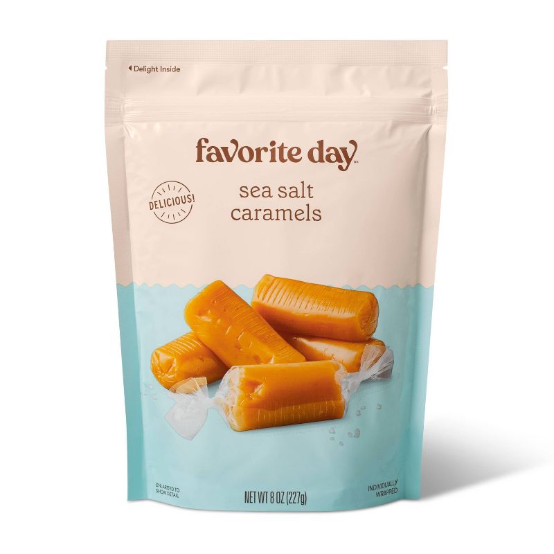 Sea Salt Caramels - Individually Wrapped Candy - 8oz - Favorite Day&#8482;, 1 of 5