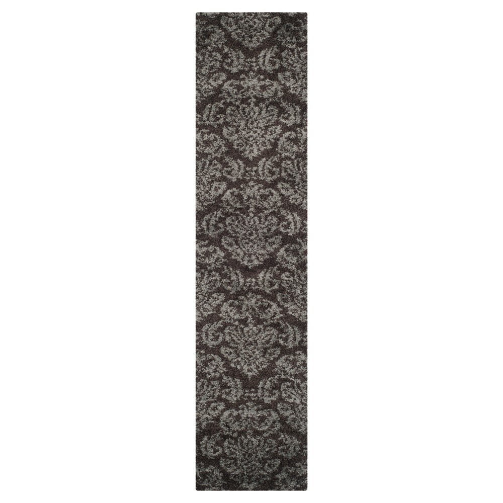 2'3inx11' Runner Dark Brown/Smoke Abstract Loomed - Safavieh