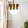 LNC Orthosting 1-Lights 11.8" Modern Cone Luxury Integrated LED Pendant  Lights, Polished Gold and Clear Glass - 2 of 4