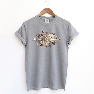 Simply Sage Market Women's Hustle and Bloom Short Sleeve Garment Dyed Tee - 1 of 4