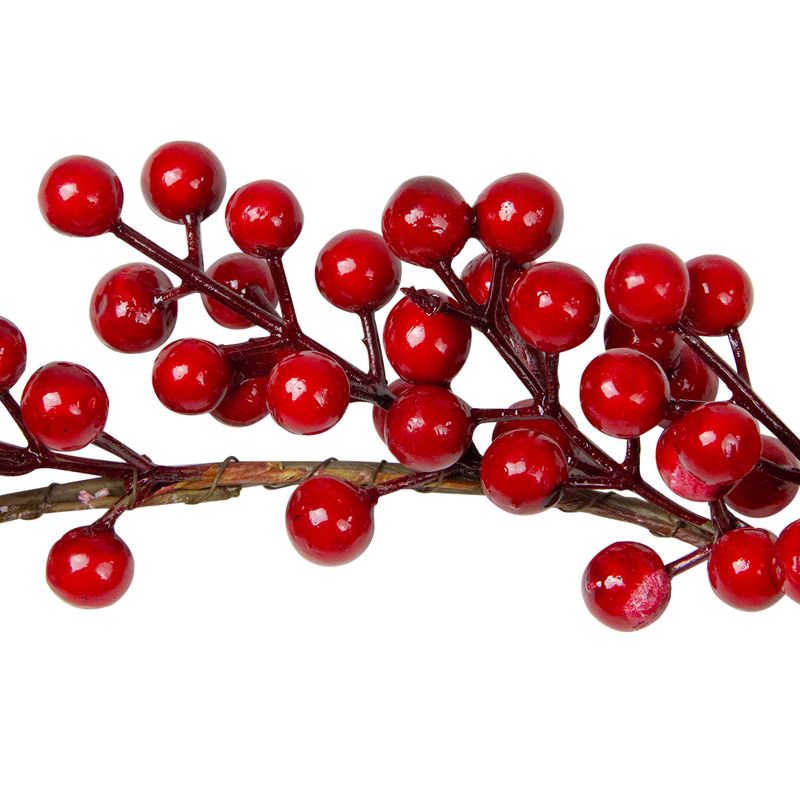 Northlight 5' x 3.5" Unlit Shiny Red Berries Artificial Winter Christmas Garland, 4 of 7